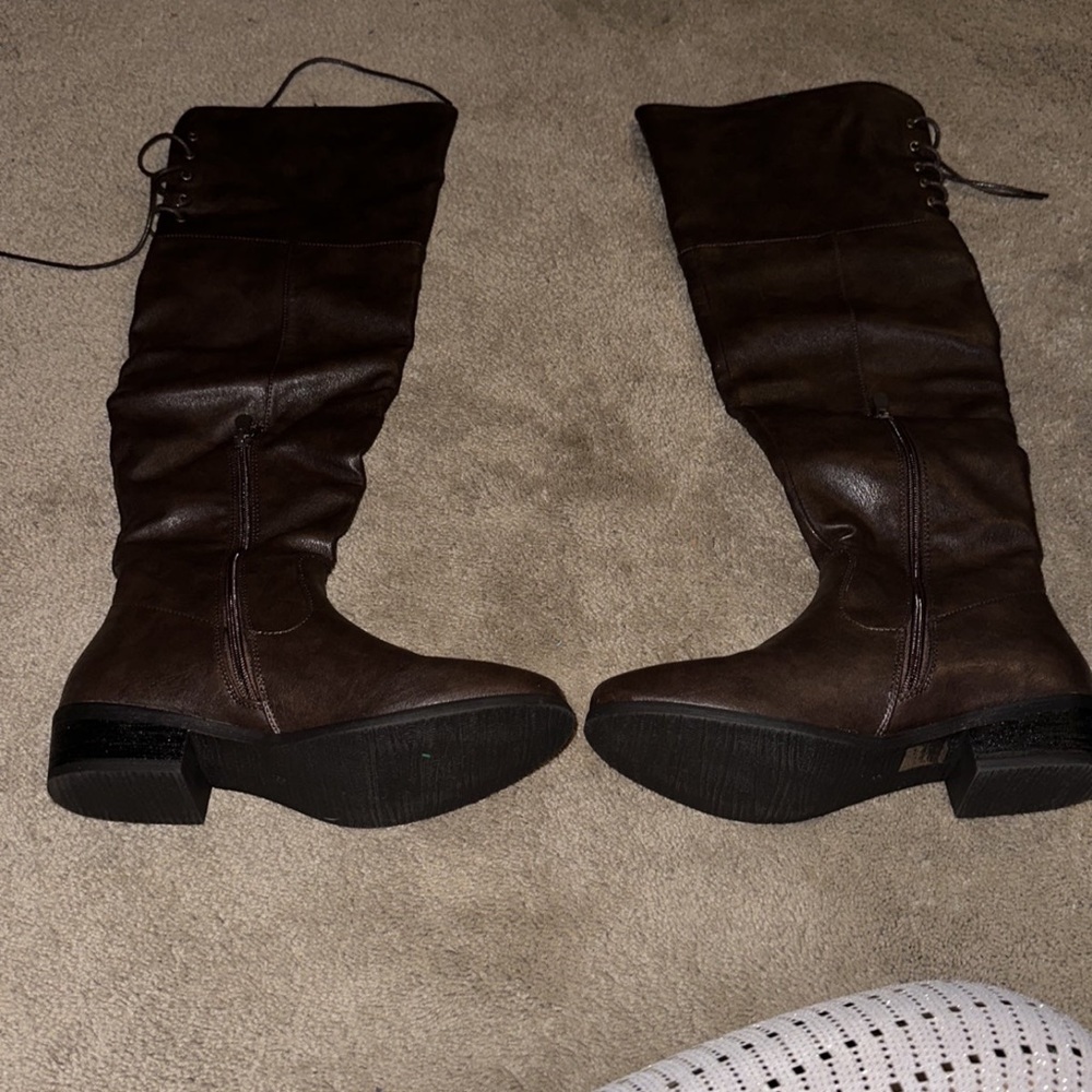Dream Paris brown thigh high boots size 8